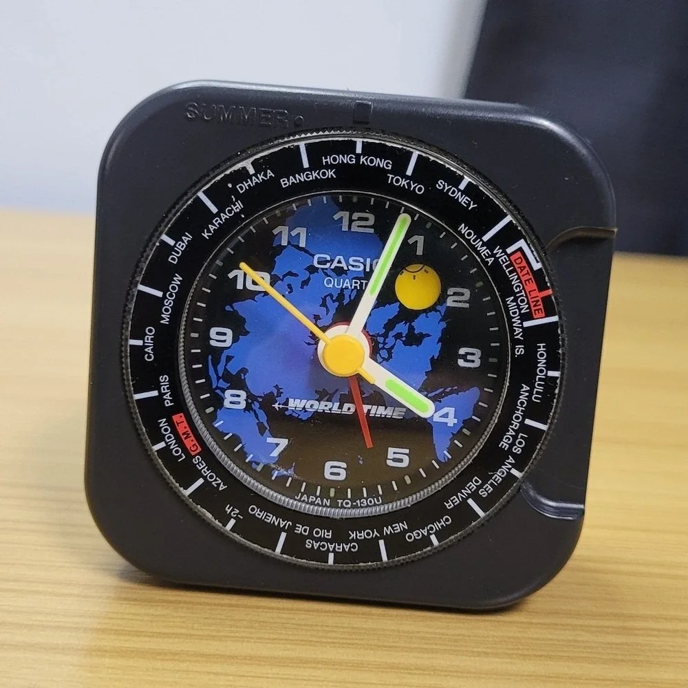 Casio TQ-130U Quartz World Time Vintage Alarm Clock Toshiba